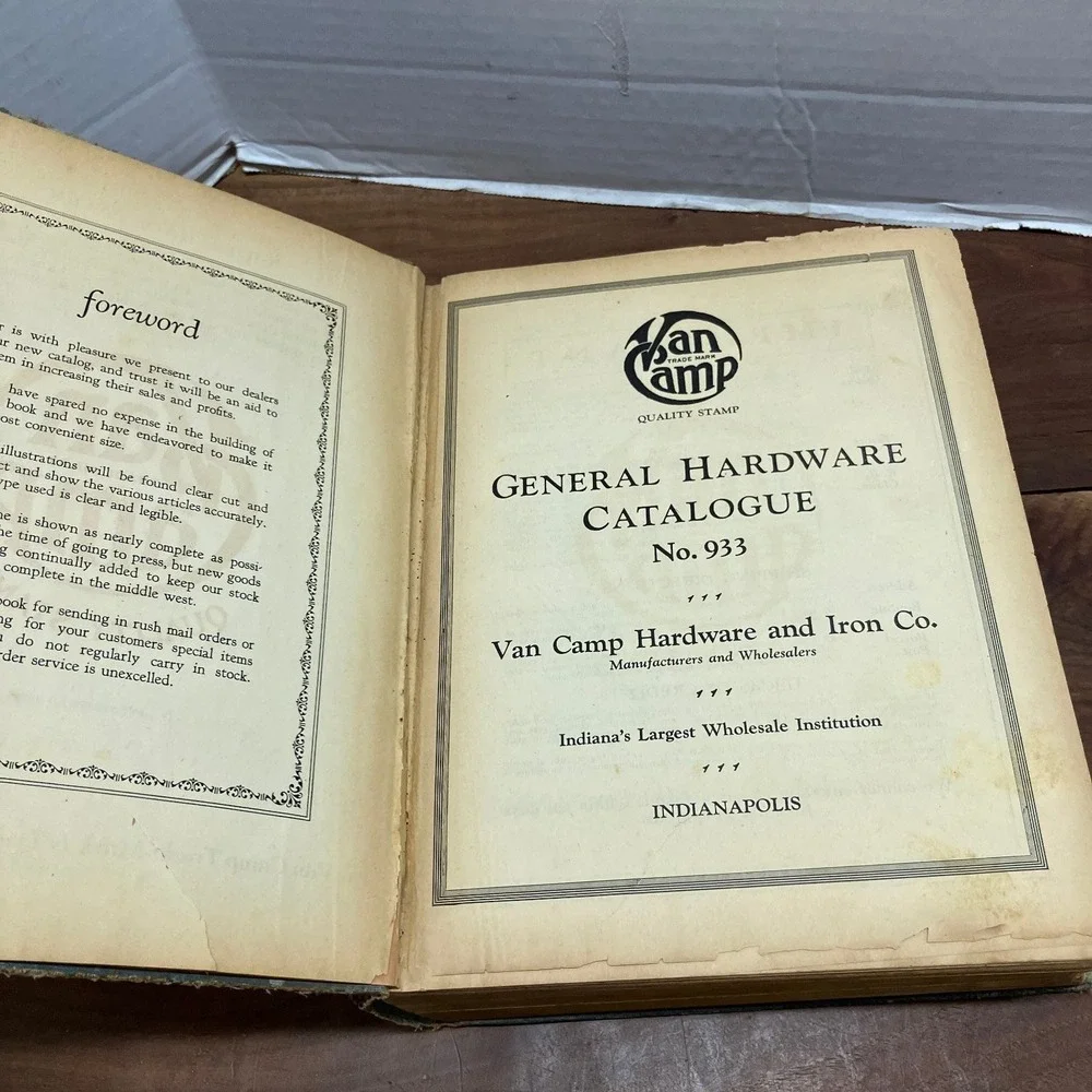 Van Camp General Hardware Catalogue No 933 1930s Indianapolis NRA Era Hardcover
